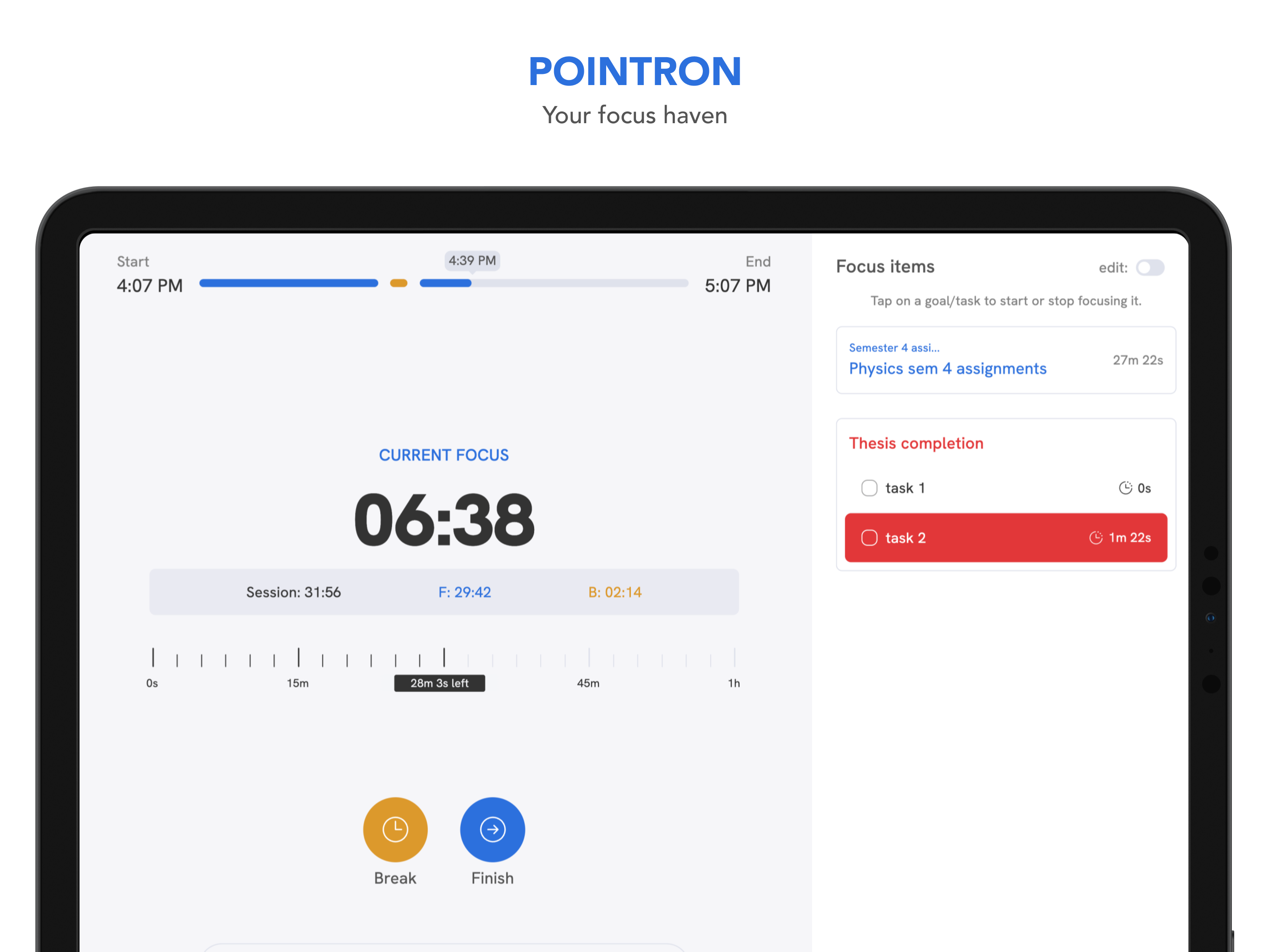 Pointron - Focus time tracker