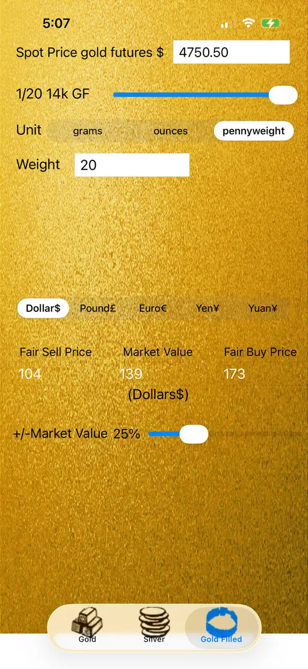 Screenshot #2 pour Gold and Silver Calculator