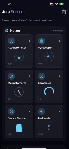 Just Sensors Screenshot 1 of 7