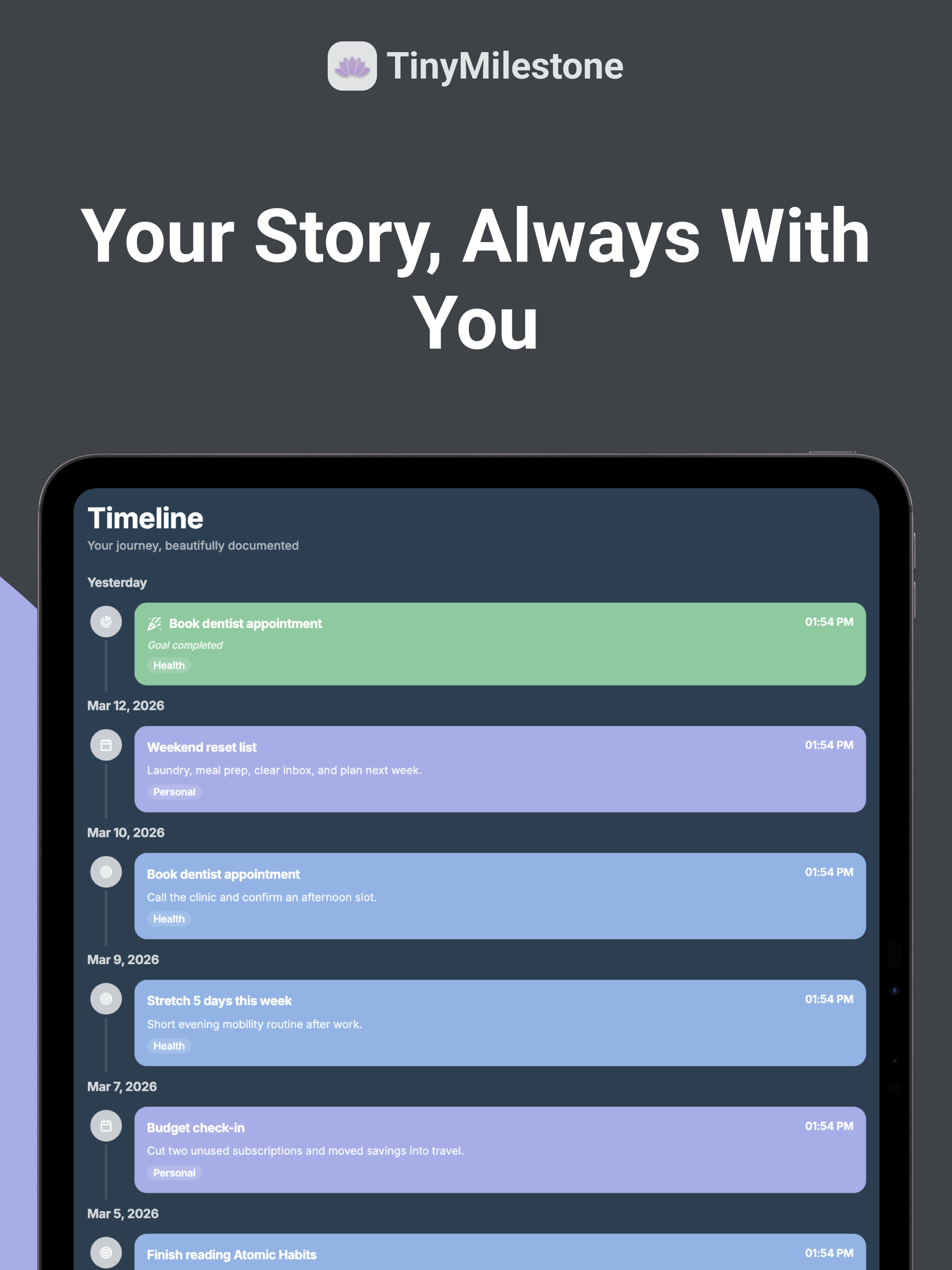 TinyMilestone: Goal Tracker