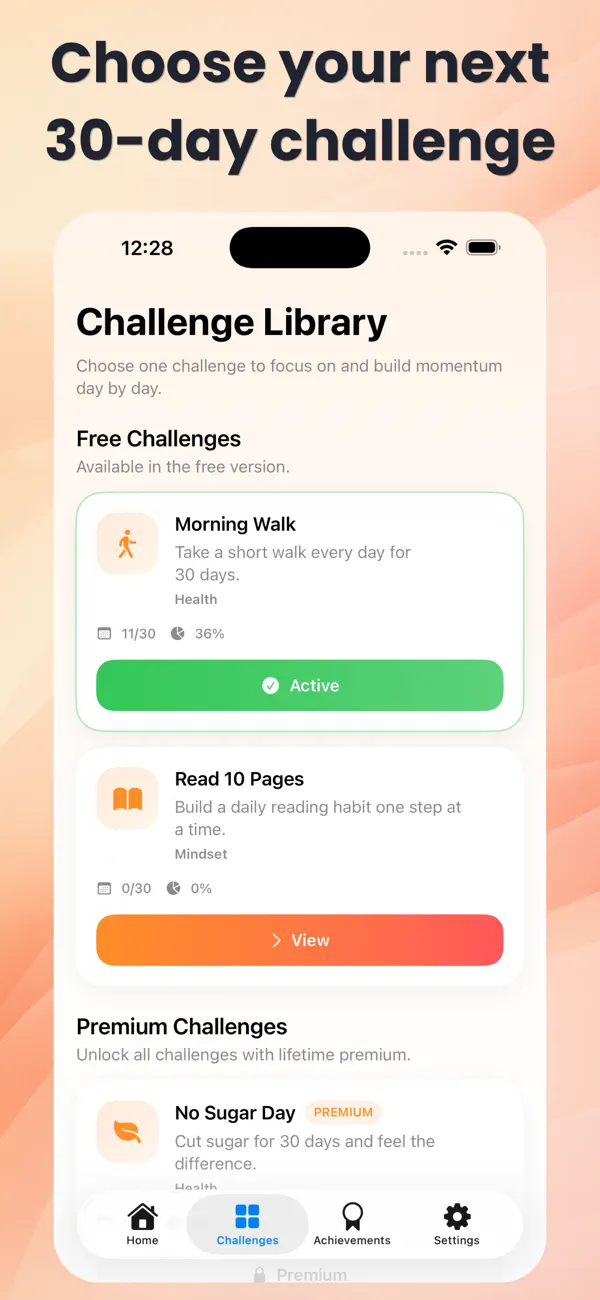 Screenshot #1 pour 30 Day Challenge Tracker