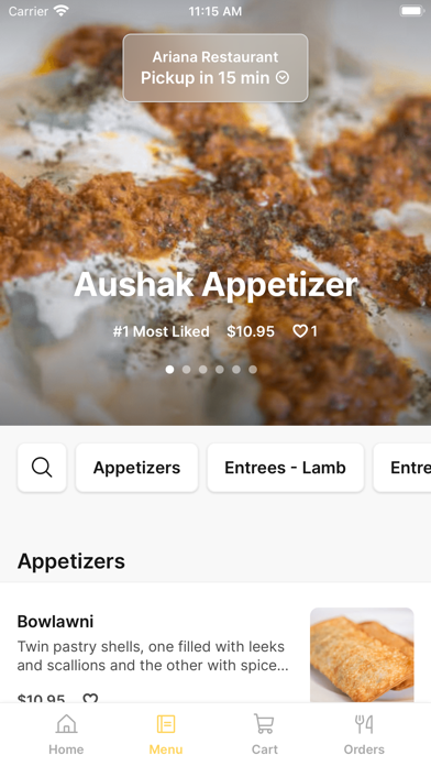 ARIANA RESTAURANT INCORPORATED Screenshot