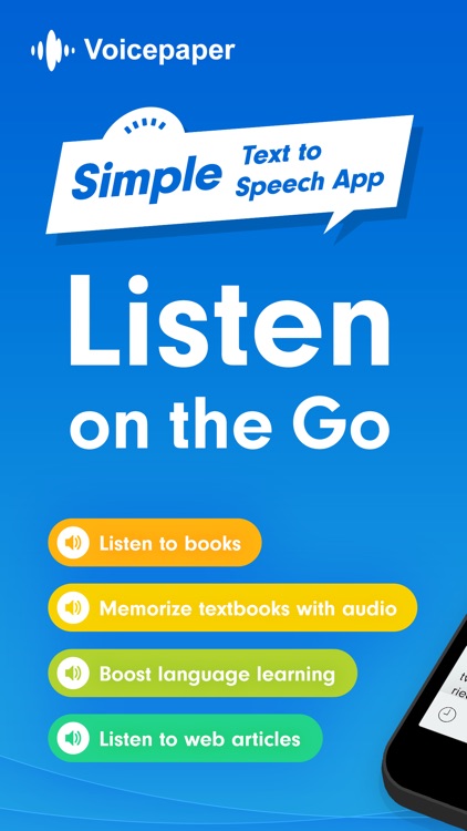 Voicepaper Text to Speech TTS screenshot-0