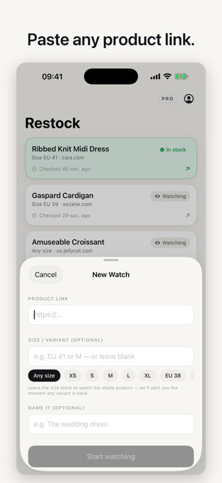 Restock: Stock Alerts Screenshot 2 of 4