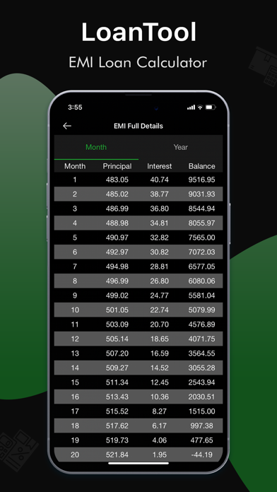 LoanTool : EMI Loan Calculator Screenshot