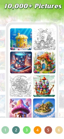 Whimsical House Coloring Book iPhone screenshot