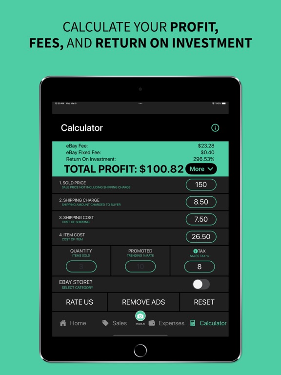 eProfit - Sell on ebay with AI iPad screenshot 1 - Utilities app