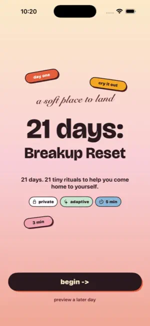 21 days: Breakup Reset screenshot 1