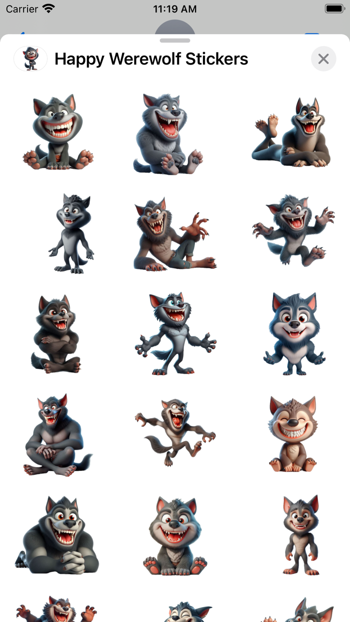 Happy Werewolf Stickers