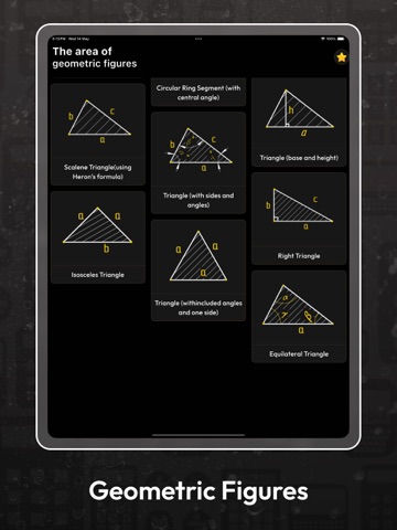 Area geometric figures iPad screenshot