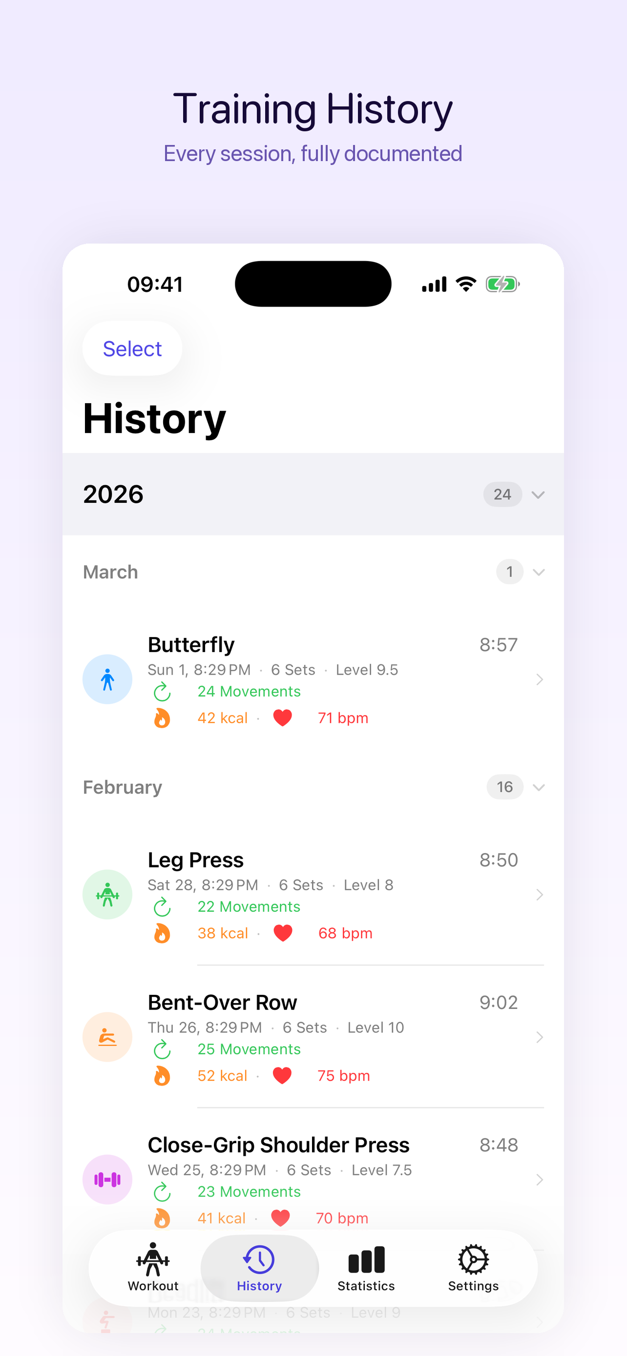 Workout ironTracker