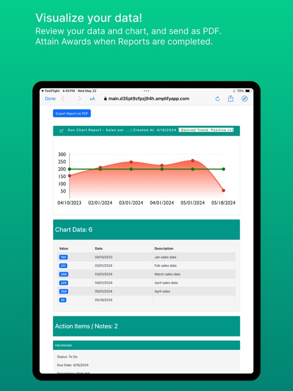 Lean Run Chart Rpt iPad screenshot 5 - Productivity app