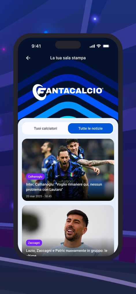 Leghe Fantacalcio® Serie A - Users can stay informed with an integrated news hub, providing updates on their players and general fantasy football news within the app.
