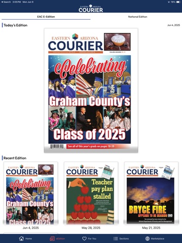 Eastern Arizona Courier iPad screenshot
