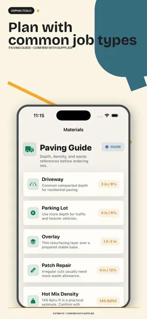 AsphaltCalc: Paving Estimator screenshot 3