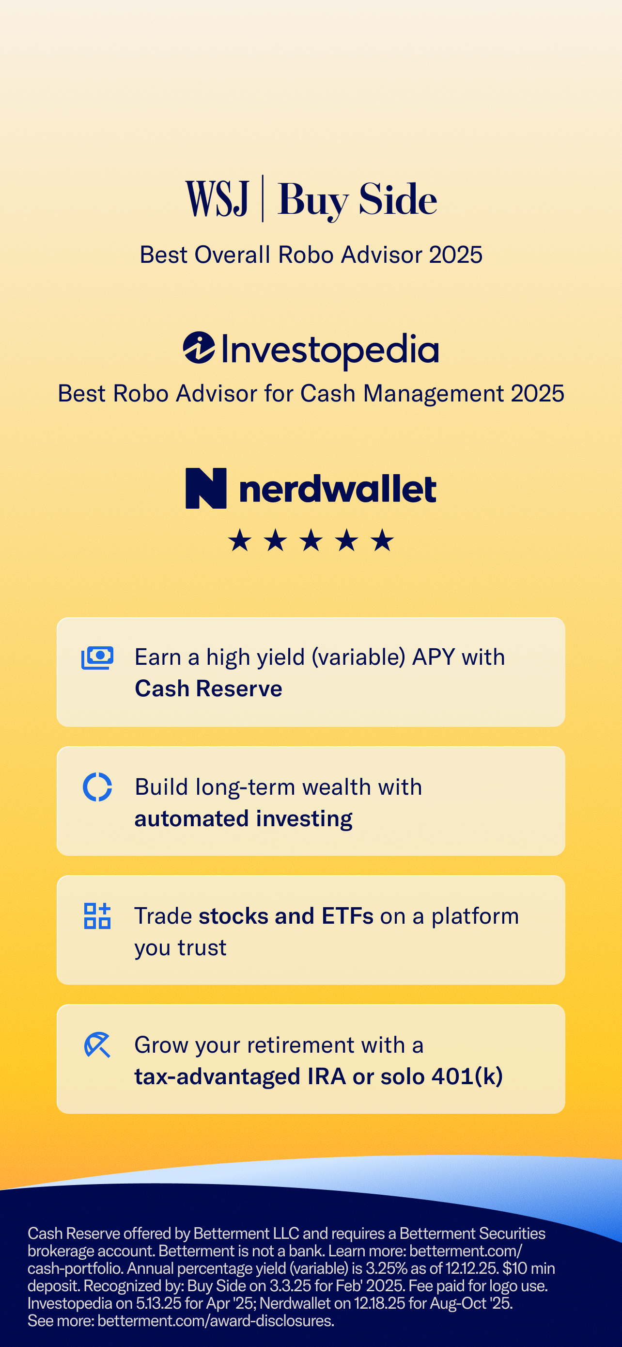 Betterment Invest & Save Money screenshot 3