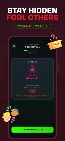 Imposter Who: Party Word Game iPhone screenshot