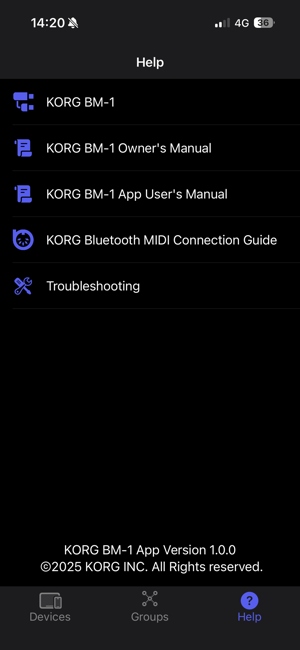 KORG BM-1 Screenshot