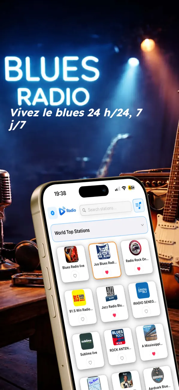 Screenshot #1 pour Radio Blues FM & Musique Live