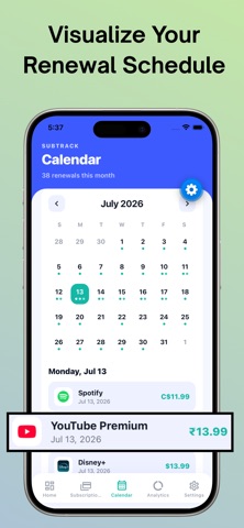Looply: Subscription Tracker iPhone screenshot