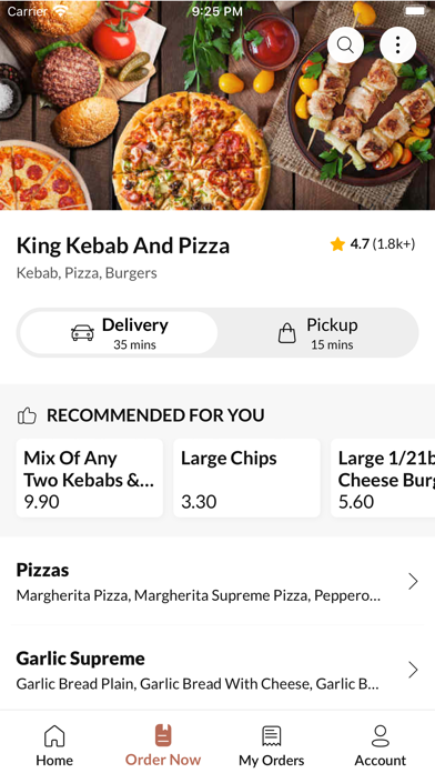 King Kebab & Pizza. Screenshot