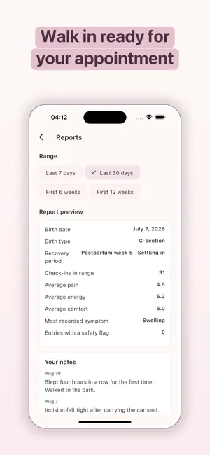 Postpartum Recovery Tracker screenshot 1