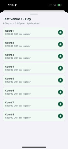 PlayPadel: Pádel Colombia iPhone screenshot