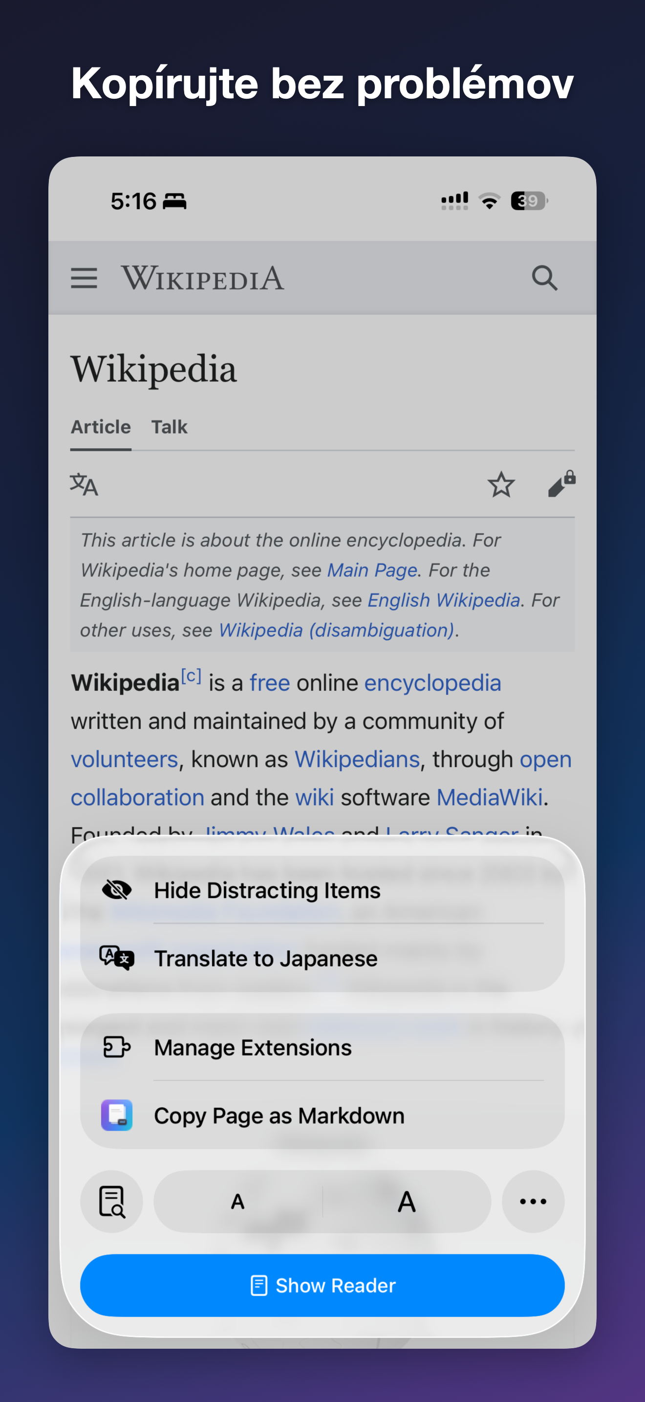 MDC - Markdown Copier iOS screenshot 3 showing app interface