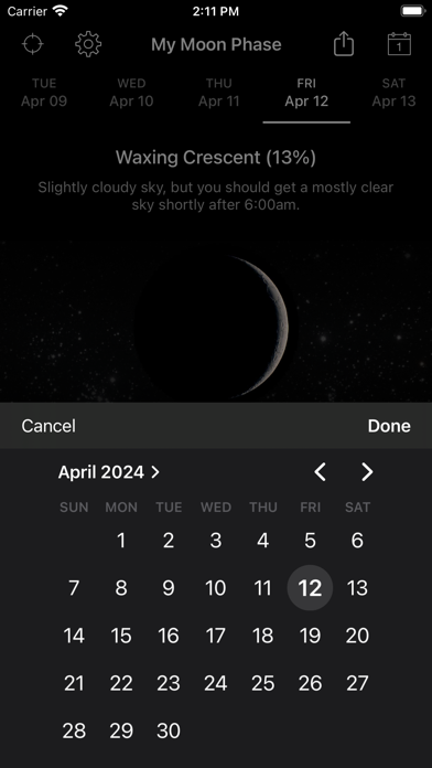 My Moon Phase - Lunar Calendar Screenshot