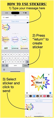 1 word stickers! iPhone screenshot