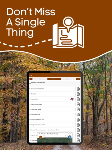 Natchez Trace Parkway GPS Tour iPad screenshot