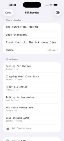 Vibe Receipt: Receipt Maker iPhone screenshot