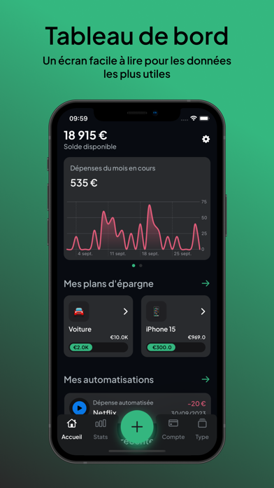 Screenshot #1 pour CashFlow - Suivi des dépenses