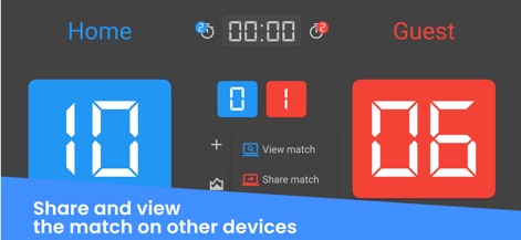 Volley Scoreboard - This tool offers options to easily view match details on other devices and share game results with friends or team members.