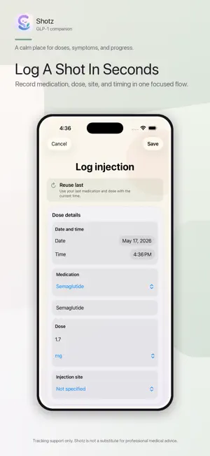 Shotz: GLP-1 Dose Tracker screenshot 2