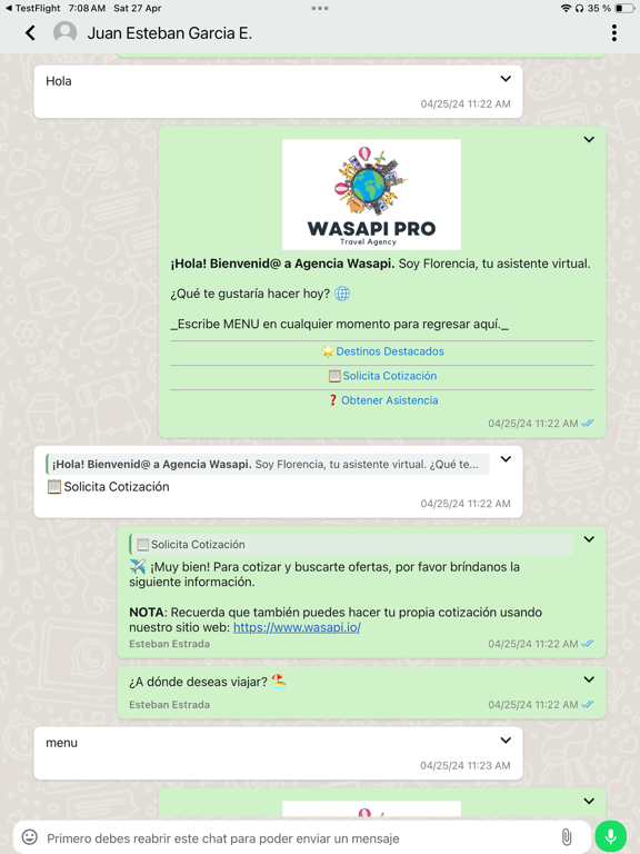 Wasapi iPad screenshot 4 - Business app