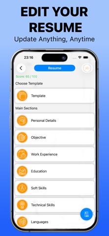 Make Resume - AI CV Editor iPhone screenshot