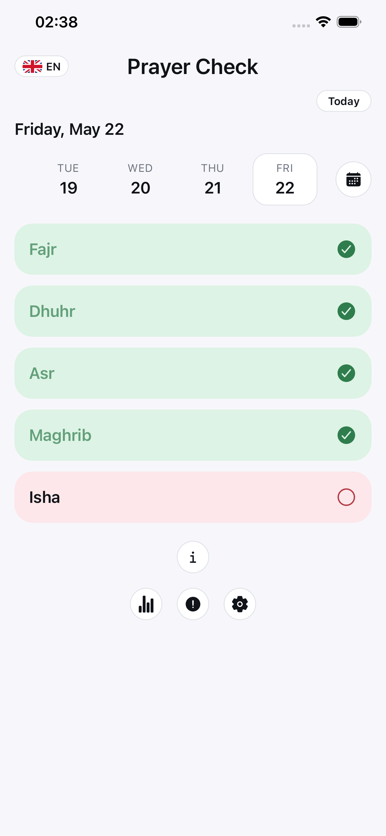 Daily Prayer Check screenshot 2