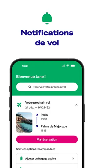 Capture d'écran de Transavia sur iPhone 4