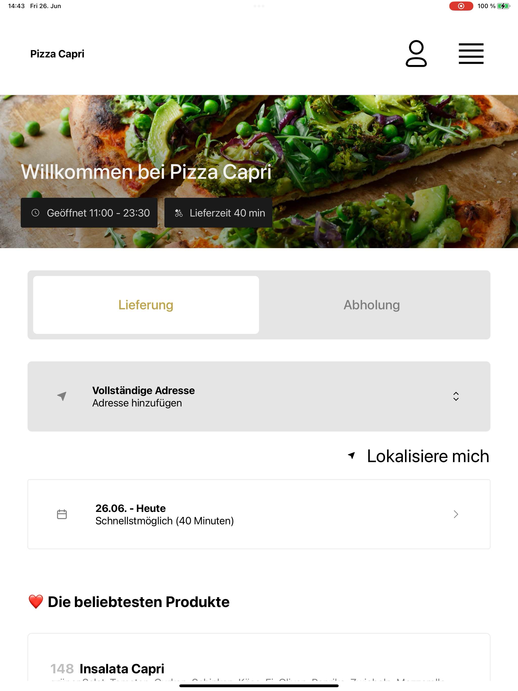 Pizza Capri