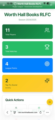 Grassroots Rugby Team Tracker screenshot