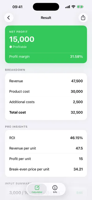 Profit Calculator, Revenue screenshot 1