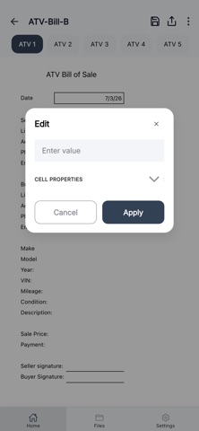 ATV Bill of Sale screenshot
