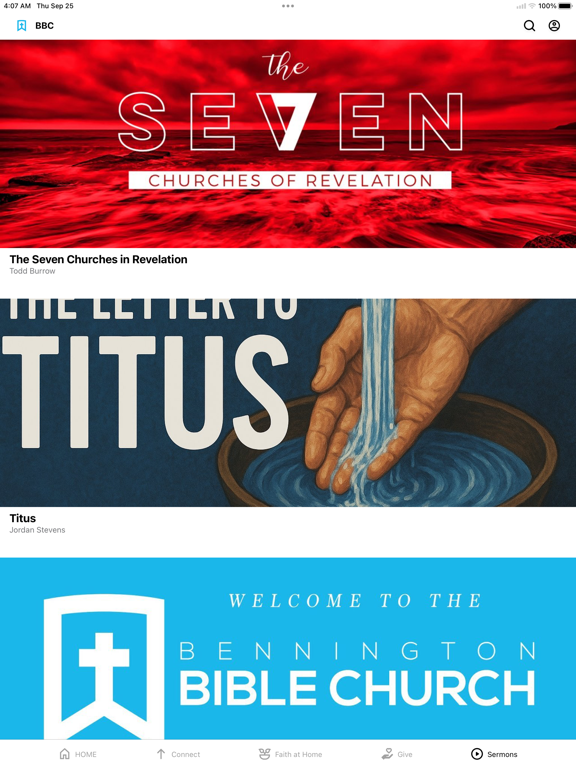 Bennington Bible Church iPad screenshot 5 - Education app