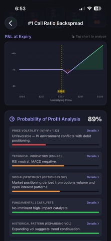 OptionsEdge-AI Option Analysis Screenshot 1 of 5