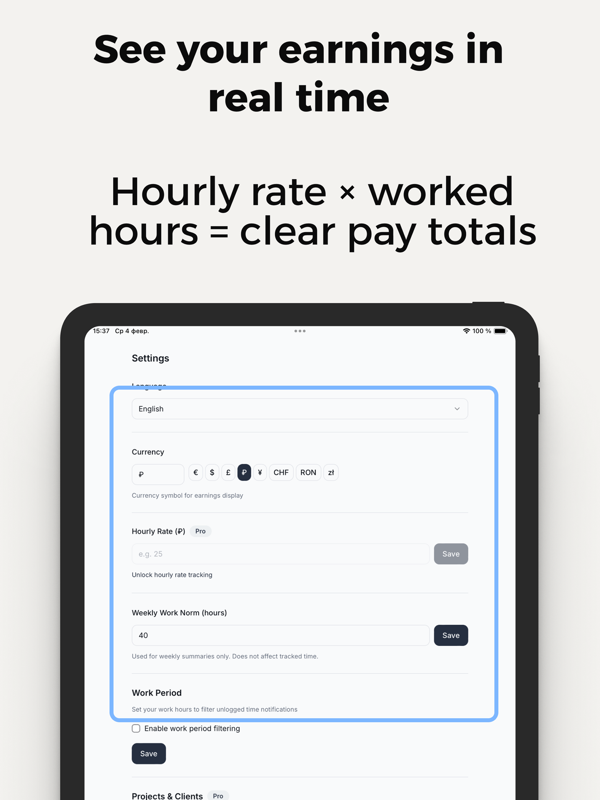 Work Hours Time Tracker screenshot 7