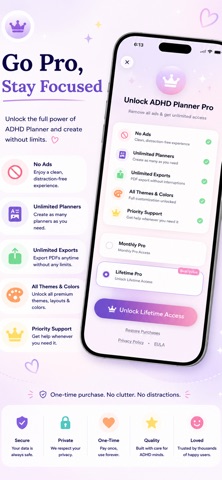 Printable ADHD Planner iPhone screenshot