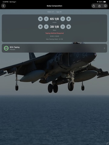 Fitness Calc for Marines iPad screenshot