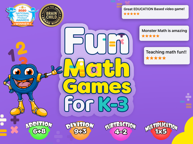 ‎Monster Math : Kids Fun Games Screenshot