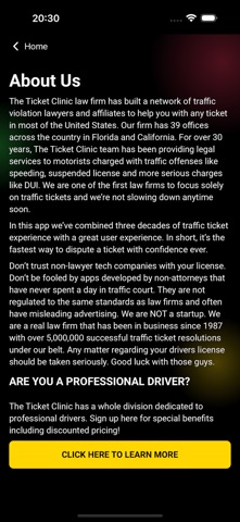 The Ticket Clinic - A Law Firm iPhone screenshot